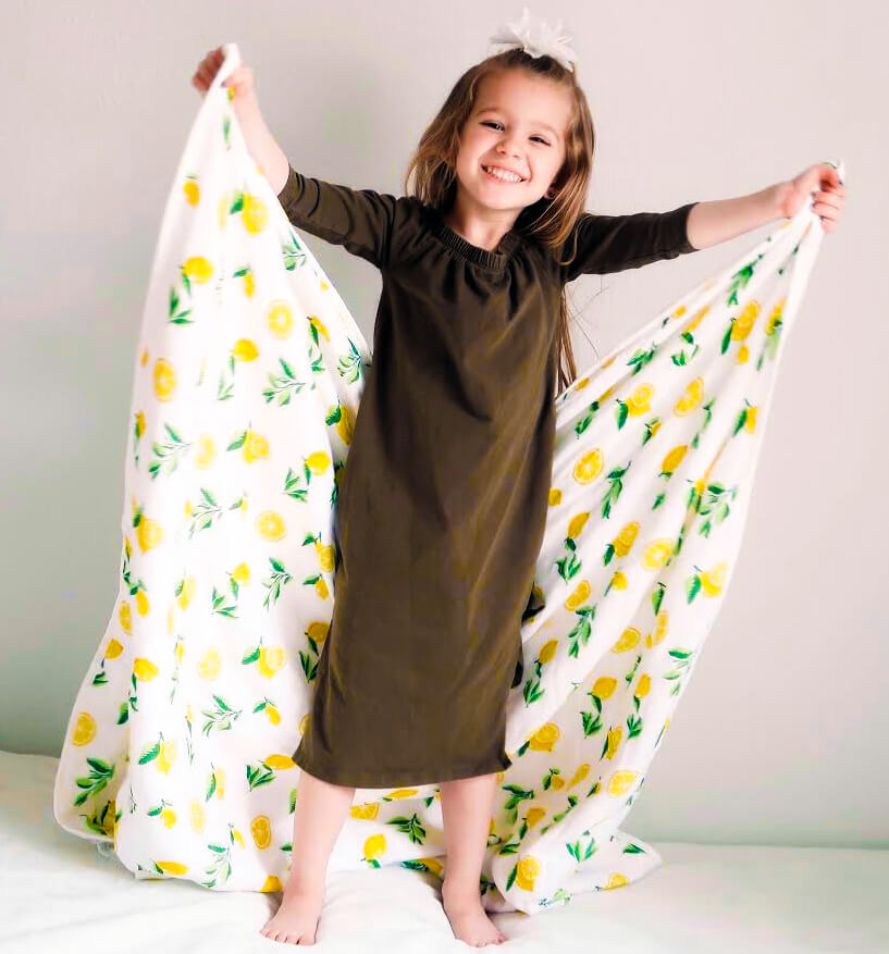 4 Layer Muslin Quilt, Lemon Print