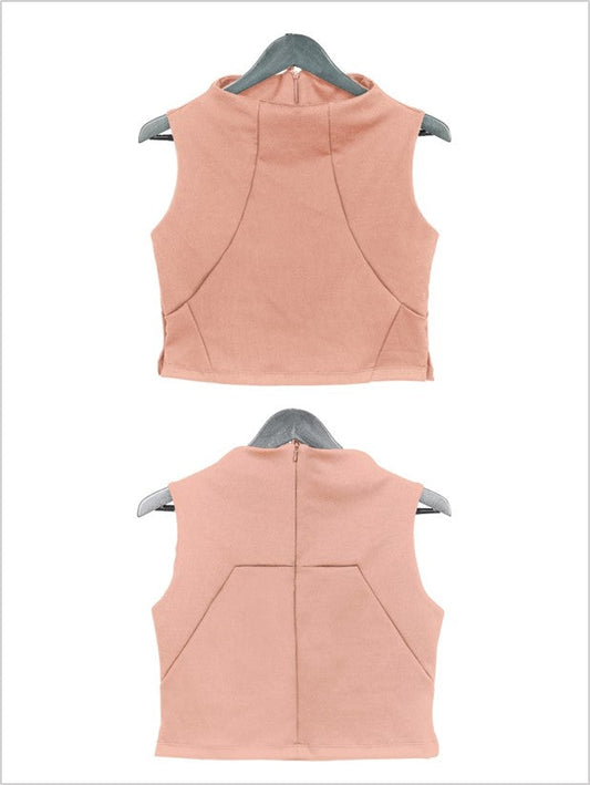 Cantaloupe Coral Victoria Crop Top