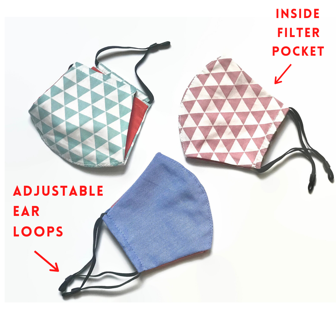 Reusable Face Mask - Adjustable with Filter Pocket